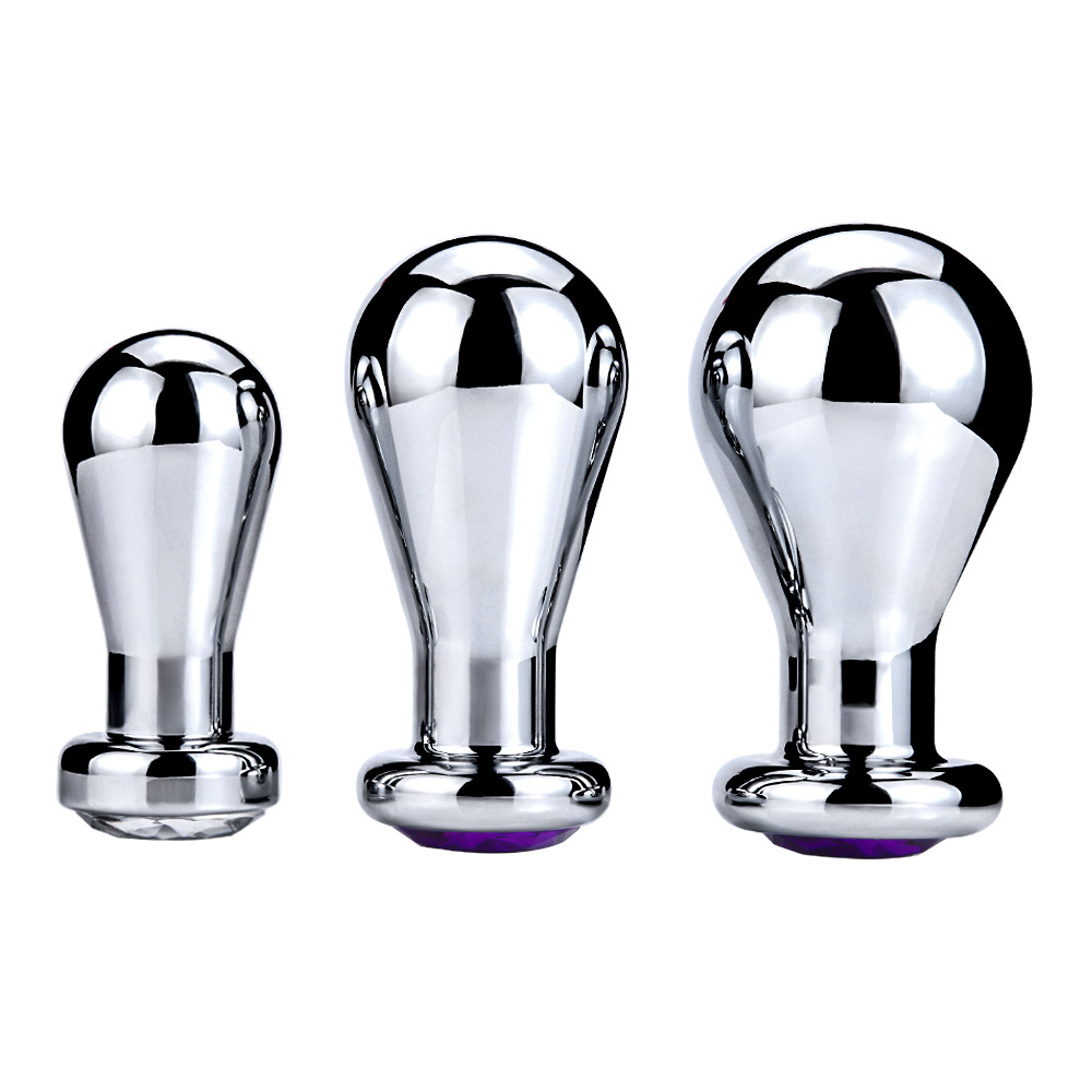 Metallic Jewelled Butt Plug Large Anal Beads Gspot Sex Toy For Men And Couples - 8