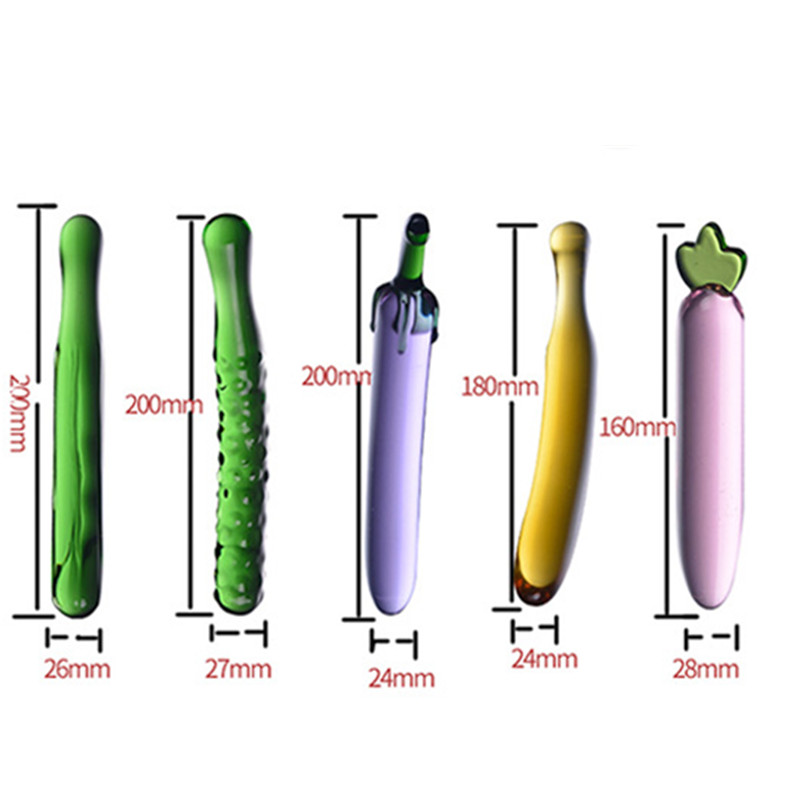 Pink Crystal Glass Dildo Fruit Shaped Anal Plug Selfcomforting Female Masturbator Erotic Sex Toy - 2