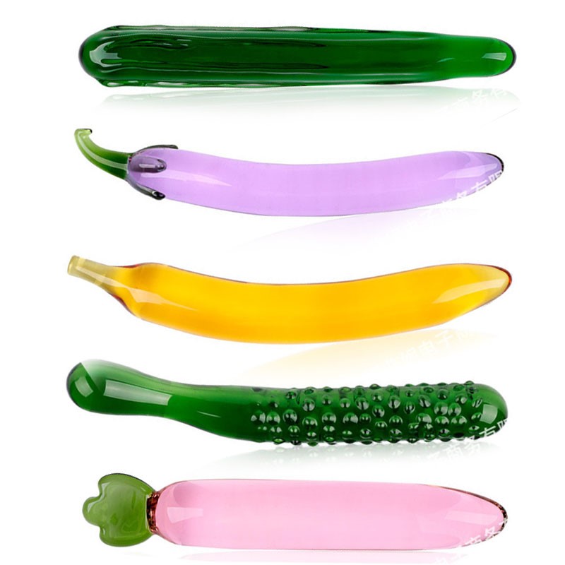 Pink Crystal Glass Dildo Fruit Shaped Anal Plug Selfcomforting Female Masturbator Erotic Sex Toy - 6