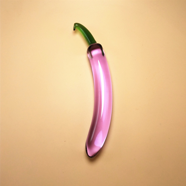 Pink Crystal Glass Dildo Fruit Shaped Anal Plug Selfcomforting Female Masturbator Erotic Sex Toy - 10