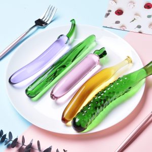 Crystal Glass Dildo Pink Cute Fruit Shape Vaginal Anal Butt Plug Self Comfort Masturbator Sex Toys For Woman - 2