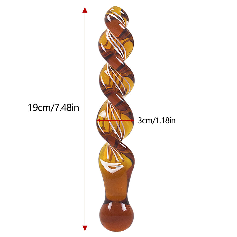 Luxurious Crystal Glass Anal Dildo Butt Plug Elegant Spiral Design Smooth Texture Adult Pleasure Toy For Women Safe Masturbator Buttplug - 3