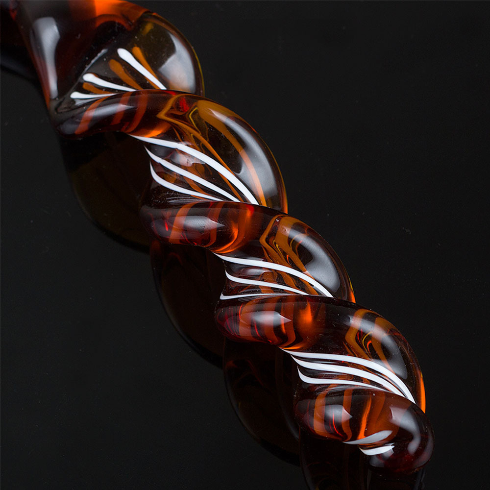 Luxurious Crystal Glass Anal Dildo Butt Plug Elegant Spiral Design Smooth Texture Adult Pleasure Toy For Women Safe Masturbator Buttplug - 6