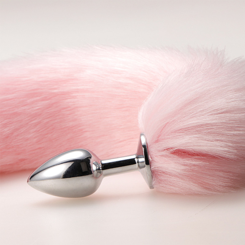 Fox Tail Metal Anal Plug Set With Hairpin Prostate Massager 4 Colors Couples Cosplay Accessory - 2