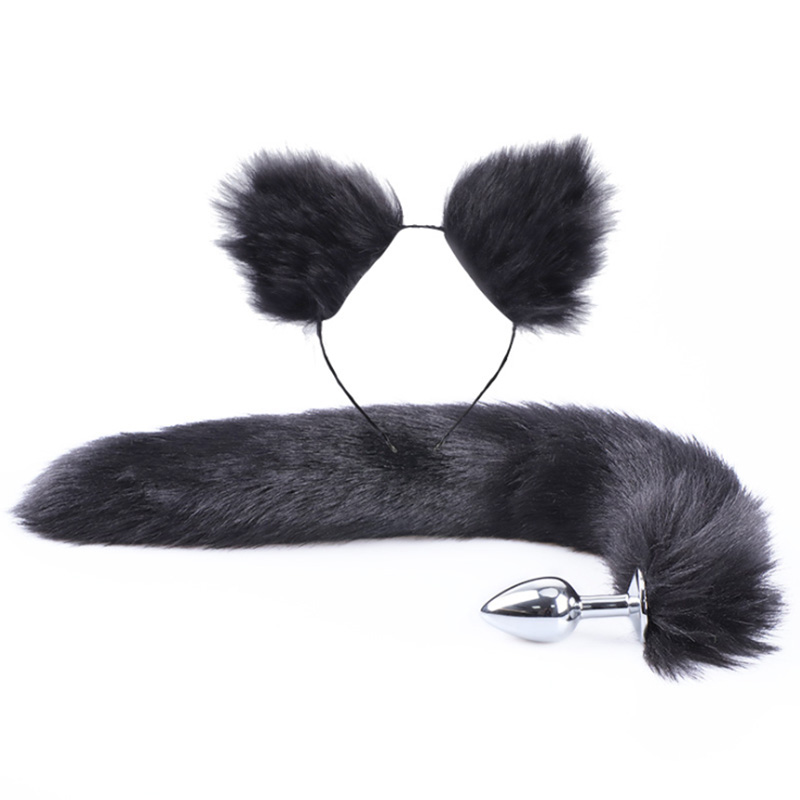 Fox Tail Metal Anal Plug Set With Hairpin Prostate Massager 4 Colors Couples Cosplay Accessory - 5