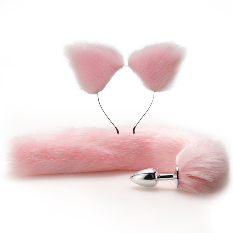 Fox Tail Metal Anal Plug Set With Hairpin Prostate Massager 4 Colors Couples Cosplay Accessory - 6