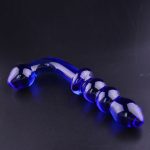 Beaded Glass Dildo Unisex G-spot Massager Curved Shaft Adult Crystal Penis Anal Vaginal Sex Toy For Women Man Couple - 4