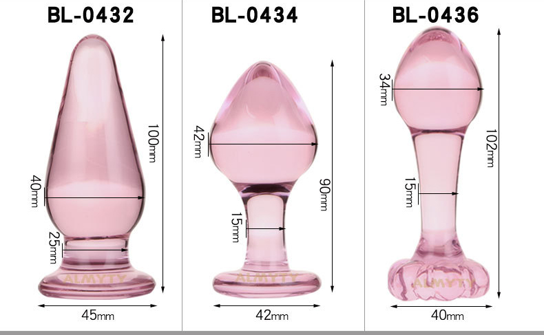 Luxury Pink Crystal Glass Anal Buttplug Set With Prostate Massager Anal Dildo Beads Sex Toys For Men And Women - 2