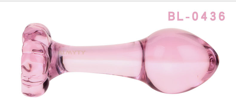 Luxury Pink Crystal Glass Anal Buttplug Set With Prostate Massager Anal Dildo Beads Sex Toys For Men And Women - 8