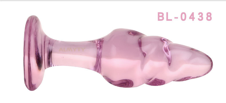 Luxury Pink Crystal Glass Anal Buttplug Set With Prostate Massager Anal Dildo Beads Sex Toys For Men And Women - 11