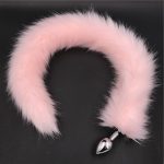 Long Pink Fox Tail Plug Anal Metal Butt Sex Toys For Couples Adult Games Buttplug Party - 2