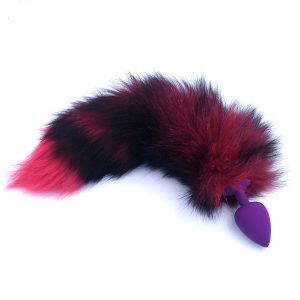 Anal Plug With Real Fox Tails Silicone Butt Couple Sex Toys Erotic Cosplay Tail 3 Size For Choice - 2