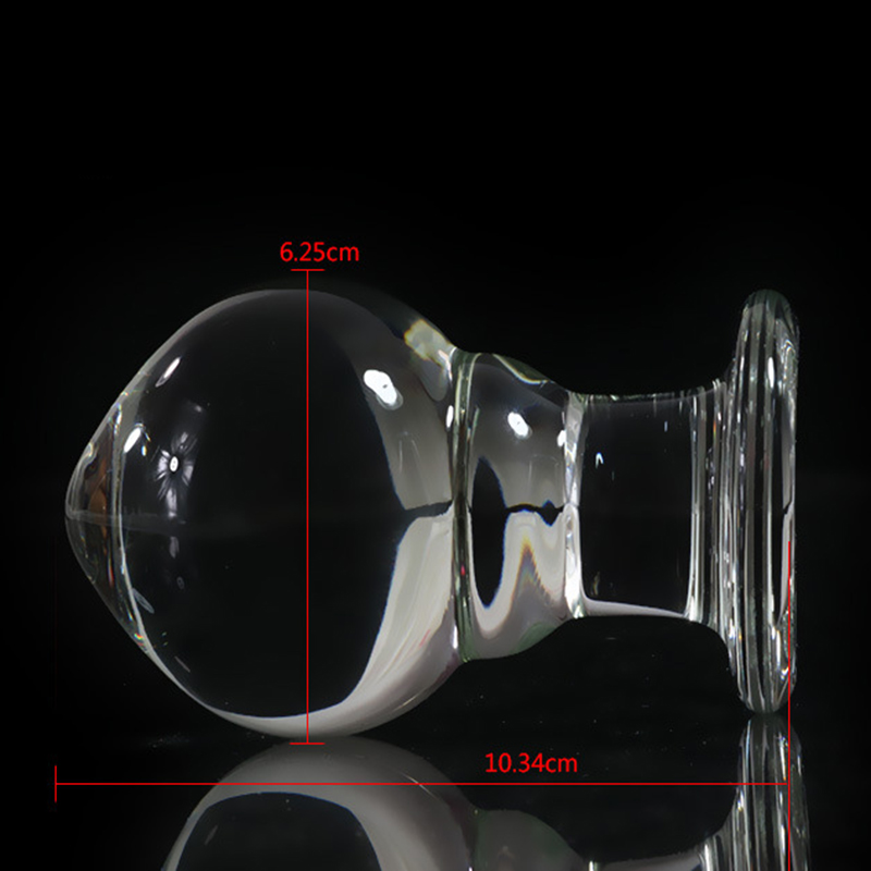 Transparent Crystal Glass Anal Plug 62mm Diameter Male Adult Erotic Toy For Gay Men Sensual Massage Butt Tool - 2