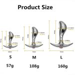 Thumb Boat Anchor Metal Anal Plug 3pc Set Tail Butt Crystal Jewelry Dildo G-spot Prostate Massage Adult Sex Toys - 2