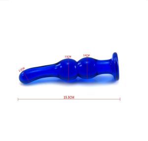 4pcs Set Blue Glass Buttplug Anal Toy Beads Sexo Dilatador 4 Different Stimulation Sensations Plug Adult Sex - 2