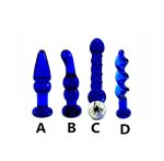 4pcs Set Blue Glass Buttplug Anal Toy Beads Sexo Dilatador 4 Different Stimulation Sensations Plug Adult Sex - 6