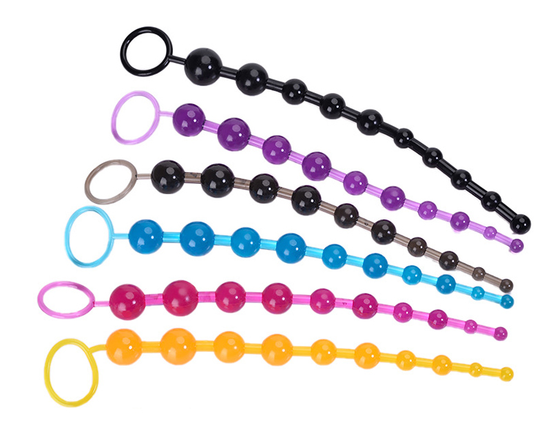 A21 Quality 10bead Anal Plug Womens Pleasure Enhancing Sex Toy Vaginal Anal Stimulation Long Pull Ring - 2
