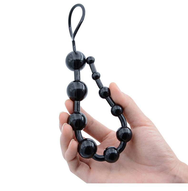 A21 Quality 10bead Anal Plug Womens Pleasure Enhancing Sex Toy Vaginal Anal Stimulation Long Pull Ring - 4