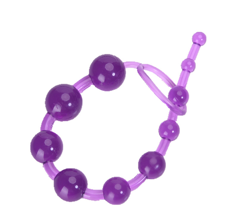 A21 Quality 10bead Anal Plug Womens Pleasure Enhancing Sex Toy Vaginal Anal Stimulation Long Pull Ring - 12