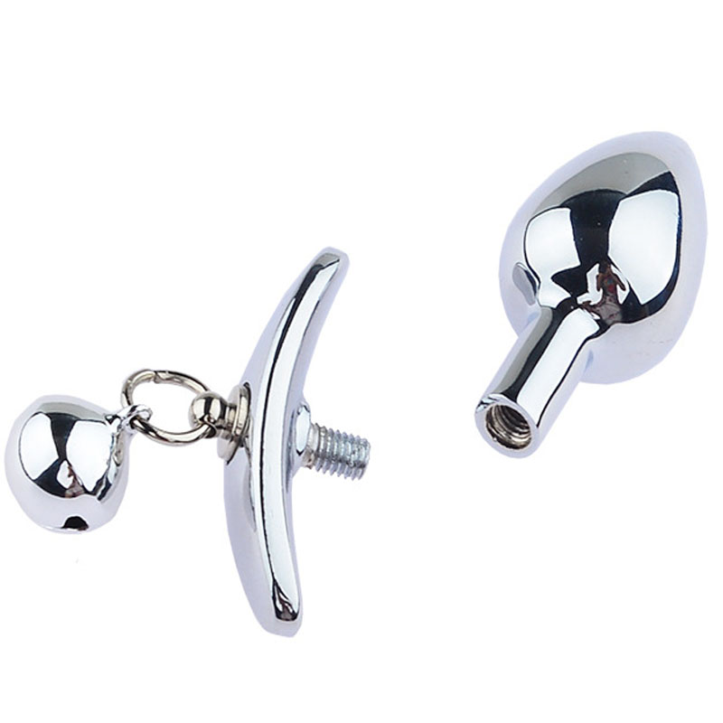Metal Anal Dildo Plug With Leash Chain Prostate Massager Adult Pleasure Tool For Couples Men Women Big Bead Masturbator - 3