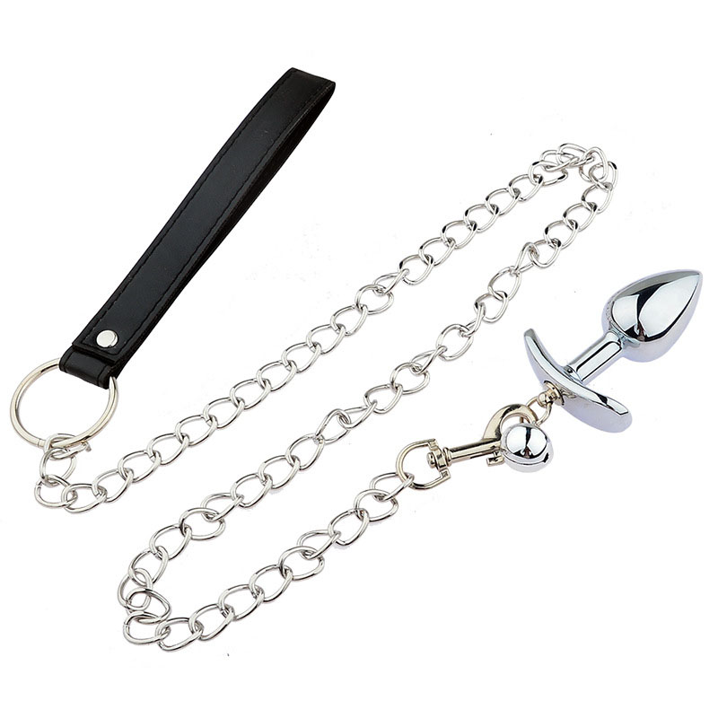Metal Anal Dildo Plug With Leash Chain Prostate Massager Adult Pleasure Tool For Couples Men Women Big Bead Masturbator - 6