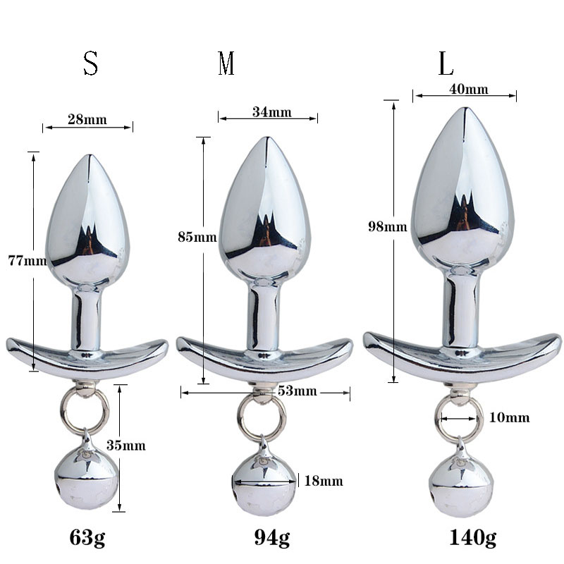 Metal Anal Dildo Plug With Leash Chain Prostate Massager Adult Pleasure Tool For Couples Men Women Big Bead Masturbator - 7