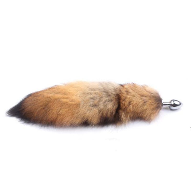 Metal Anal Plug With Fluffy Fox Tail Manual Training Cosplay Flirt Womens Adult Toy - 3