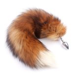 Fluffy Fox Tails Anal Plug Metal Manual Butt Trainer Cosplay Flirt Woman Sex Toys