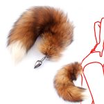 Fluffy Fox Tails Anal Plug Metal Manual Butt Trainer Cosplay Flirt Woman Sex Toys - 5
