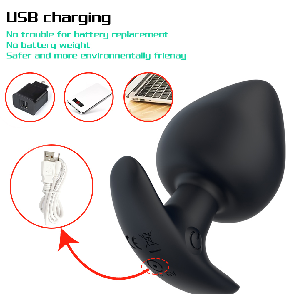 Prostate Massager Silicone Anal Plug Vibrator With Remote Control Outdoor Sex Toy For Masturbation Heartshaped Butt Plug - 6