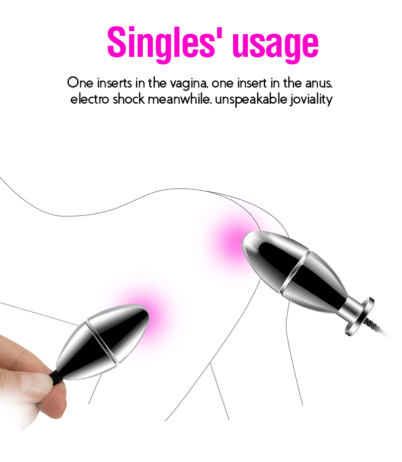 Electric Prostate Stimulation Anal Plug Estim Anus Massager Electro Metal Butt Plug Vaginal Ball Sex Toy - 8