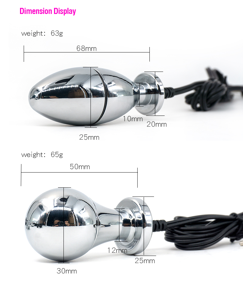 Electric Prostate Stimulation Anal Plug Estim Anus Massager Electro Metal Butt Plug Vaginal Ball Sex Toy - 10