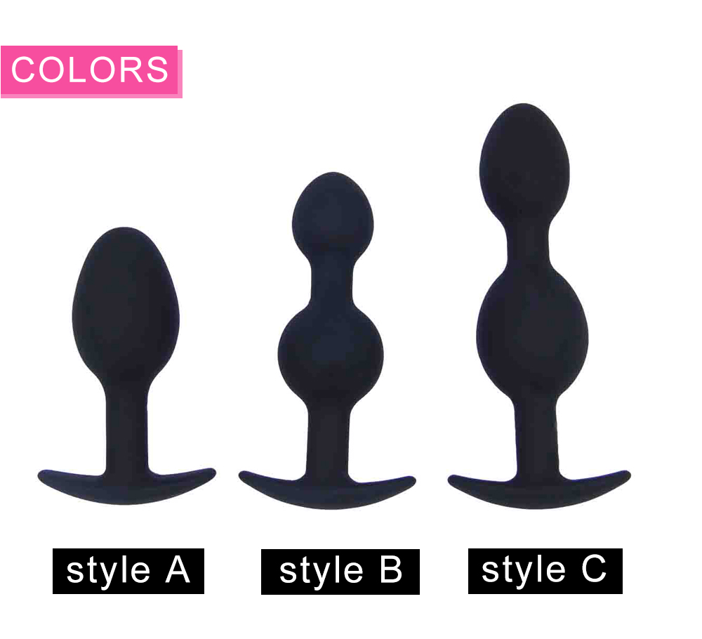 Silicone Steel Ball Anal Plug Set Unisex Adult Pleasure Products Intimate Toys - 2