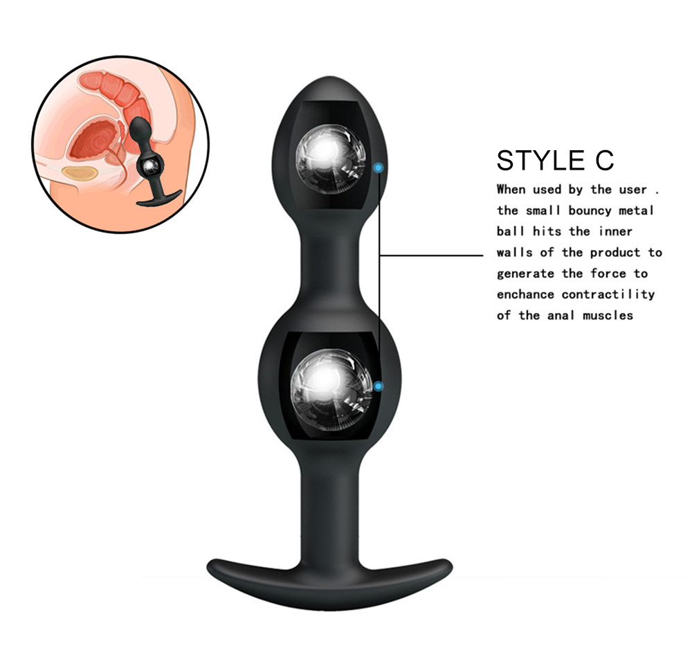 Silicone Steel Ball Anal Plug Set Unisex Adult Pleasure Products Intimate Toys - 5