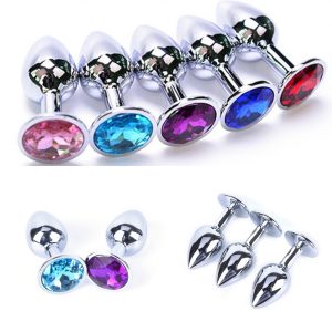 Crystal Stainless Steel Metal Anal Butt Plug Booty Beads Jewelled Sex Toys Products For Men Couples 7cmx2 8cm