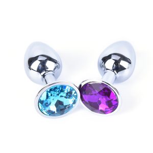 Crystal Stainless Steel Metal Anal Butt Plug Booty Beads Jewelled Sex Toys Products For Men Couples 7cmx2 8cm - 2