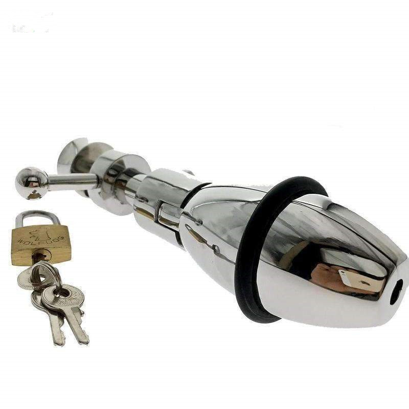 Ultimate Stainless Steel Expanding Butt Trainer Large Anal Plug With Secure Lock For Enhanced Pleasure - 4