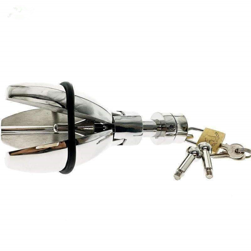 Ultimate Stainless Steel Expanding Butt Trainer Large Anal Plug With Secure Lock For Enhanced Pleasure - 5