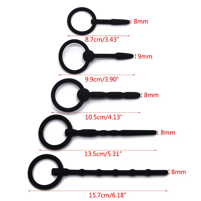 5piece Set Of Silicone Urethral Sound Plugs With Varied Sizes For Safe Use - 1
