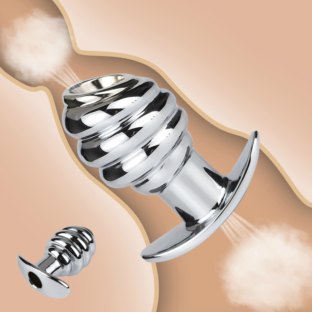 Unisex Metal Hollow Tunnel Anal Plug Prostate Massager Enema Douche Gay Sex Toy Vaginal Butt Plug - 1