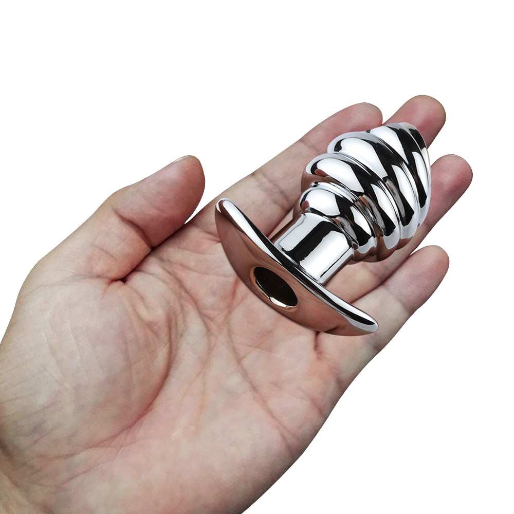 Unisex Metal Hollow Tunnel Anal Plug Prostate Massager Enema Douche Gay Sex Toy Vaginal Butt Plug - 3