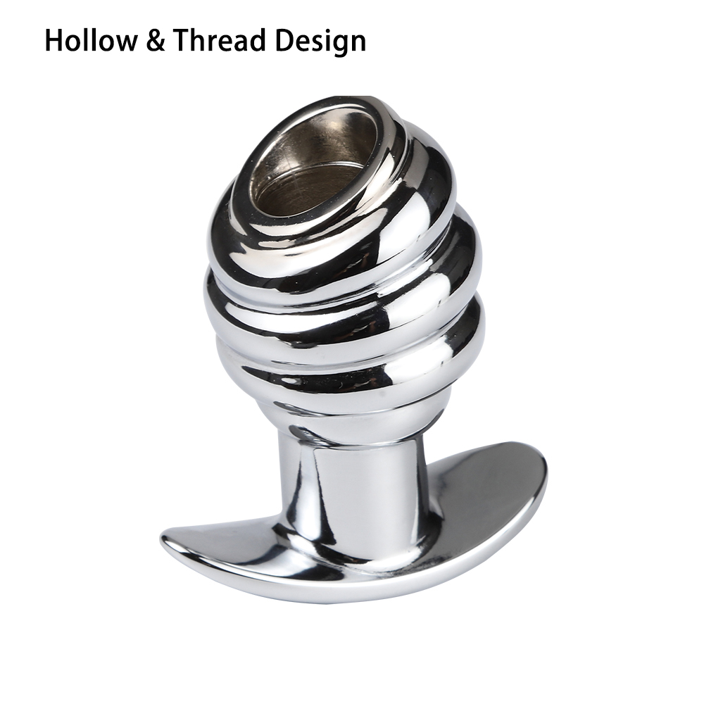 Unisex Metal Hollow Tunnel Anal Plug Prostate Massager Enema Douche Gay Sex Toy Vaginal Butt Plug - 5