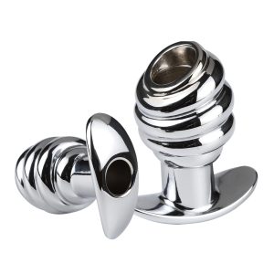 Metal Hollow Tunnel Anal Plug Douche Enema Prostata Massager Anus Sex Toys For Woman Men Gay Peep Vaginal Butt - 2