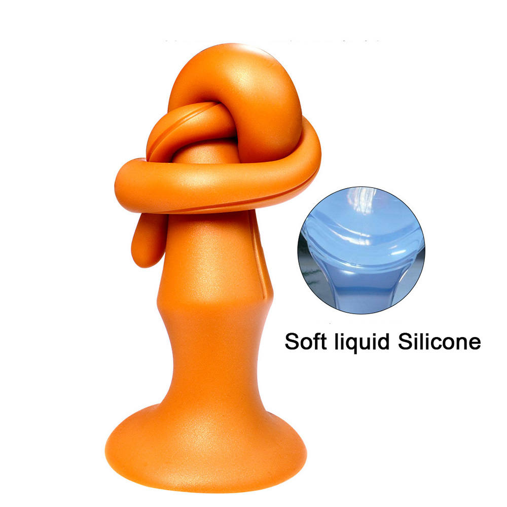 Super Long 60cm Gold Silicone Anal Plug Gspot Stimulator Unisex Dildo Sex Toy For Enhanced Pleasure - 2