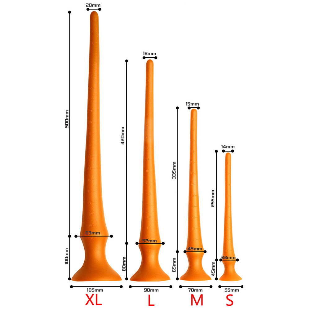 Super Long 60cm Gold Silicone Anal Plug Gspot Stimulator Unisex Dildo Sex Toy For Enhanced Pleasure - 6