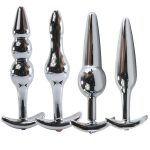 Underwear Butt Plug Set Metal Anal Dildo Double Bead Prostate Massasger Men Women Sex Toy Big Bullet Masturbator Fake Penis Wand