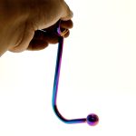 Rainbow Steel Anal Hook Plug With Cock Ring Beads Hole Butt Anus Fart Putty Slave Prostate Massager - 4