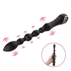 Anal Vibrator Silicone Sex Toys For Adult 12 Speeds Heating Bead Erotic Prostate Massager