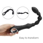 Anal Vibrator Silicone Sex Toys For Adult 12 Speeds Heating Bead Erotic Prostate Massager - 3