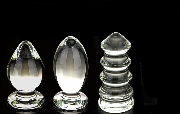 Extra Large Crystal Glass Anal Plug 12cmx6cm Smooth Cone Design Unisex Adult Sex Toy For Men Women - 1